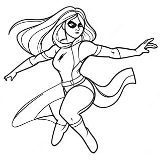 Pagina De Colorat Cu Ms Marvel In Actiune 137798-69276