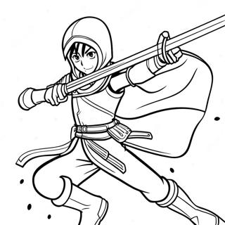 Pagina De Colorat Cu Kirito In Pozitie De Lupta 137926-69375