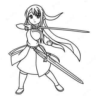 Pagina De Colorat Cu Asuna Cu Sabie 137927-69377