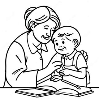 Pagini De Colorat Cu Asistent Social Compasionat Ajutand Un Copil 138029 69456