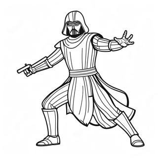 Pagini De Colorat Cu Kylo Ren In Pozitie De Lupta Desene De Colorat