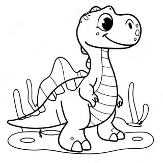 Pagini De Colorat Cu Dinozaur Acvatic Colorat 138797-70057