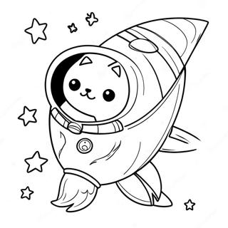 Pagini De Colorat Cu Pisica Spatiala Jucausa Intr O Racheta 138849-70101