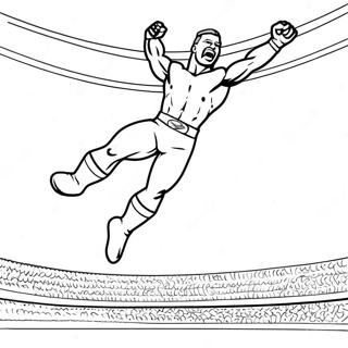 Luptător Wwe Sărind Pe Adversar - Pagina De Colorat Desene De Colorat