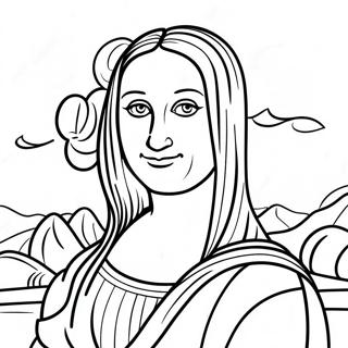 Pagini De Colorat Cu Mona Lisa Zambind Leonardo Da Vinci 139103-70296