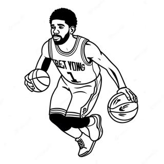 Pagina De Colorat Kyrie Irving Dribling Baschet 139232-70394