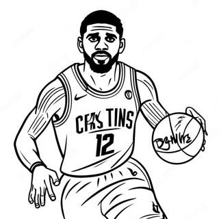 Pagina De Colorat Kyrie Irving Dribling Baschet 139232-70396