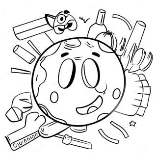 Pagina De Colorat Personaje Amuzante De Ziua Pi 139260-70422