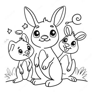 Pagini De Colorat Cu Un Cangur Dragut Si Prietenii 139310-70459