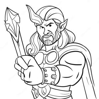 Pagina De Colorat Thor Cu Lumini De Craciun 139465 70587