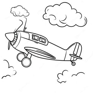 Avion Vintage In Nori Pagina De Colorat 13966 3051