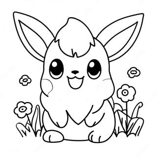 Eevee Dragut Cu Flori Pagina De Colorat 14240-3106