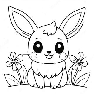 Eevee Dragut Cu Flori Pagina De Colorat 14240-3107