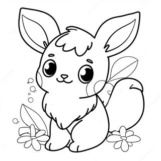 Eevee Dragut Cu Flori Pagina De Colorat 14240-3108