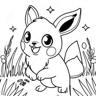 Eevee Jucandu Se In Iarba Pagina De Colorat 14241-3109