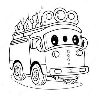 Pagini De Colorat Cu Camion De Pompieri Dragut Si Un Dalmatian 14989-3269