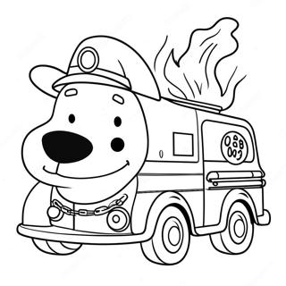 Pagini De Colorat Cu Camion De Pompieri Dragut Si Un Dalmatian 14989-3271