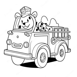 Pagini De Colorat Cu Camion De Pompieri Dragut Si Un Dalmatian 14989-3272