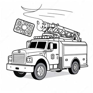 Pagini De Colorat Cu Camion De Pompieri Raspunzand La O Urgenta 14991-3278