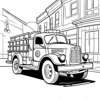 Pagini De Colorat Cu Camion De Pompieri Vintage 14992-3283