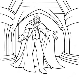 Pagini De Colorat Cu Un Vampir Infricosator Intr Un Castel 15087 3297