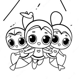 Fetele Powerpuff Zburand Impreuna Pagina De Colorat 15172-3307