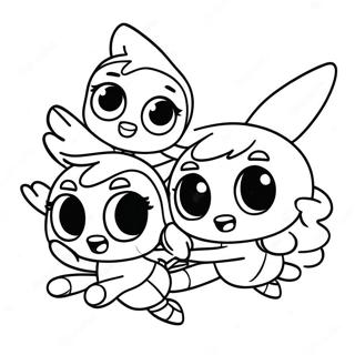 Fetele Powerpuff Zburand Impreuna Pagina De Colorat 15172-3308