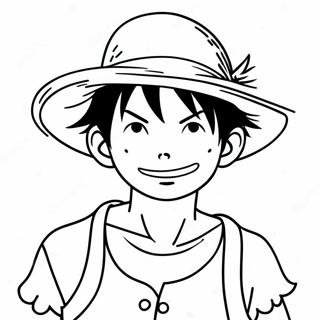 Luffy Cu Palarie Din Paie Pagina De Colorat 15799-3446