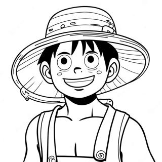 Luffy Cu Palarie Din Paie Pagina De Colorat 15799-3448