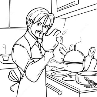 Sanji Gatind In Bucatarie Pagina De Colorat 15802-3459