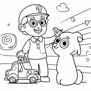 Blippi Se Joaca Cu Prietenii Pagina De Colorat 16260-3546