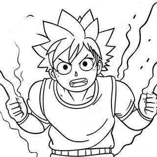 Pagini De Colorat Cu Katsuki Bakugo Si Puterea Exploziva 16635 3636