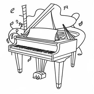 Pian Cu Note Colorate Pagina De Colorat 18437 4035