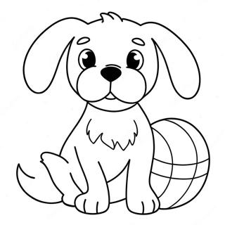 Pagini De Colorat Cu Caine Dragut Si Minge 1899 915