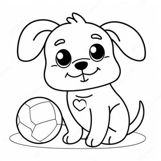 Pagini De Colorat Cu Caine Dragut Si Minge 1899 916