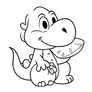 Pagina De Colorat Yoshi Mancand Un Fruct 195-1939