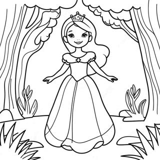 Pagini De Colorat Cu Printesa Magica In Padure Fermecata 2087-2084