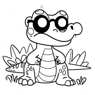 Pagini De Colorat Cu Crocodil De Desene Animate Cu Ochelari De Soare 21969-4791