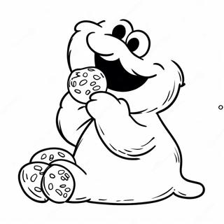 Monstrul Cookie Mancand Biscuiti Desen De Colorat 22321-4869