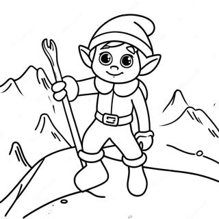 Elf Aventuros Pe O Munte Inghetat Desen De Colorat 25166-5497