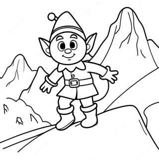 Elf Aventuros Pe O Munte Inghetat Desen De Colorat 25166-5499