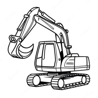 Excavator Cu Culoare Galbena Stralucitoare Desen De Colorat 25256-5516