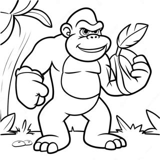 Pagina De Colorat Cu Donkey Kong Si Banane 25618-5585