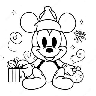 Pagina De Colorat Cu Mickey Mouse De Craciun 25891-5643