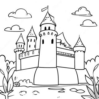 Pagina De Colorat Cu Castelul Medieval 26810-5855