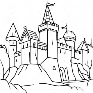 Pagina De Colorat Cu Castelul Medieval 26810-5856