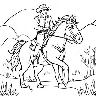 Cowboy Calarind Un Cal Pagina De Colorat 27376-5955