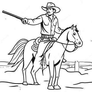 Cowboy Din Vestul Salbatic Cu Lat Pagina De Colorat 27377-5957