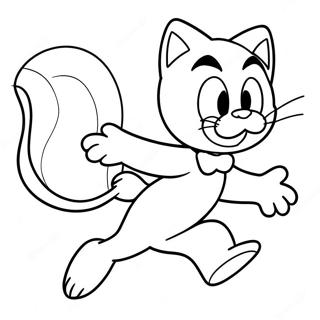 Desen De Colorat Cu Sylvester Pisica Urmarind O Pe Tweety 29121-6350