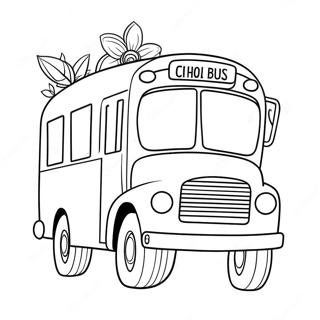 Autobuz Scolar Dragut Cu Flori Pagina De Colorat 29857-6506